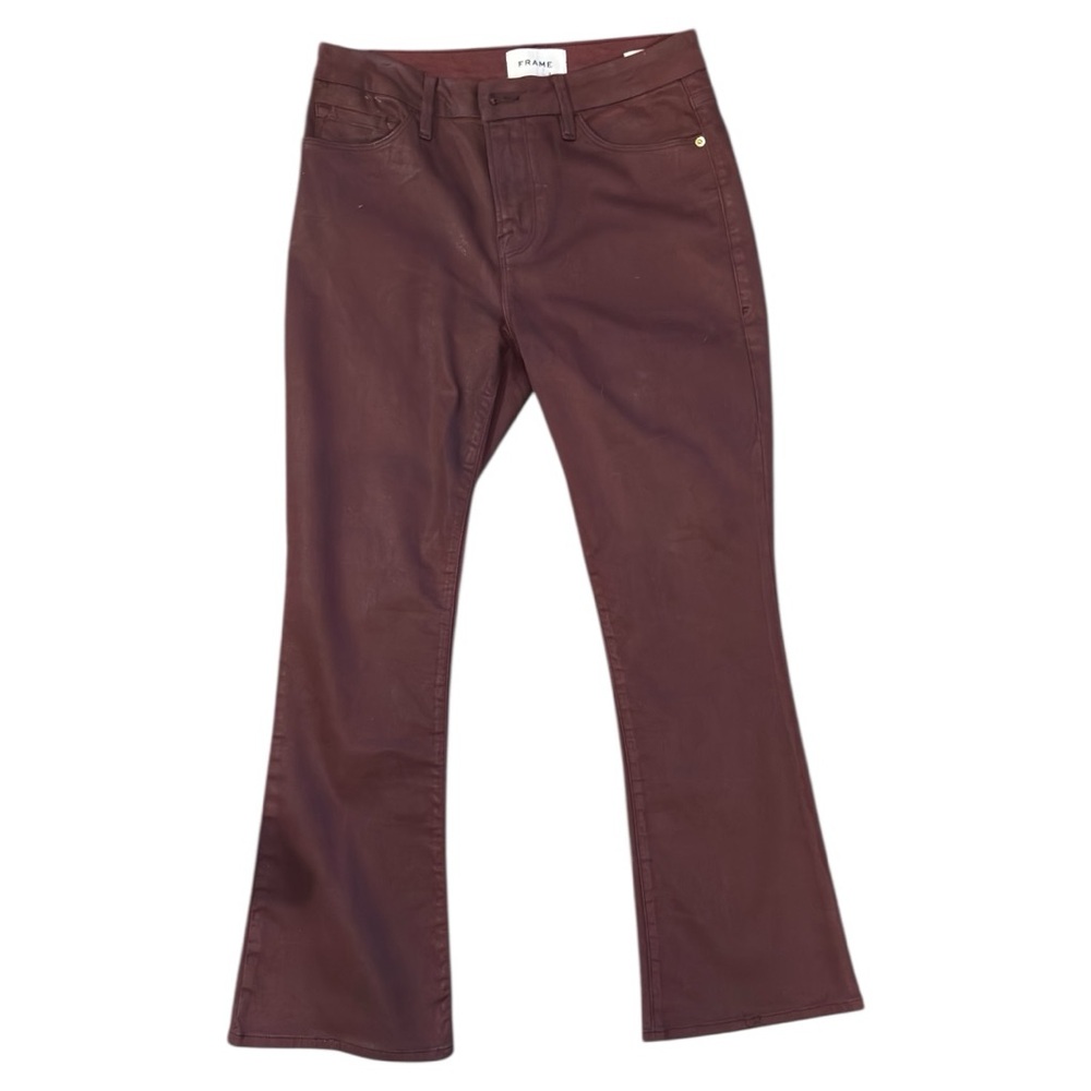 Frame Denim Le Crop Mini Boot Coated Jeans Bordeaux